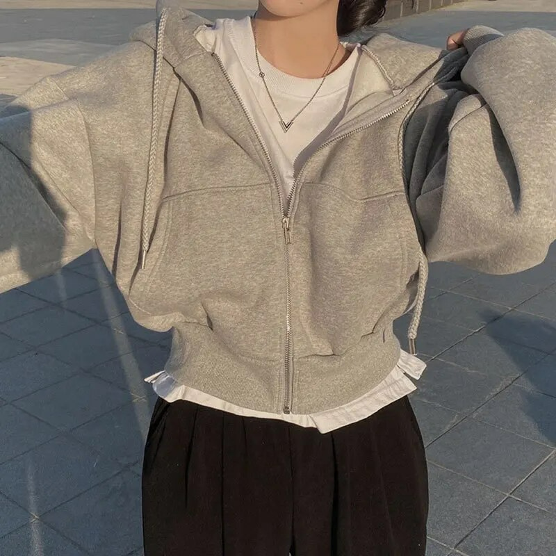 Sybil Women's Zip Up Hoodie - Light Gray