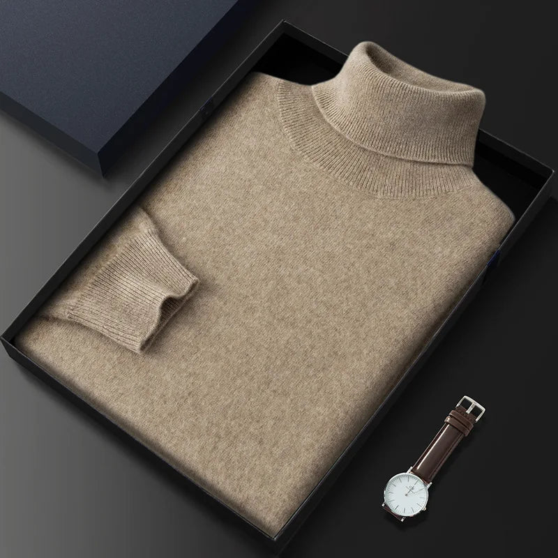 Shane | Men's Cashmere Turtleneck Sweater - 100% Cashmere Lightweight Knit