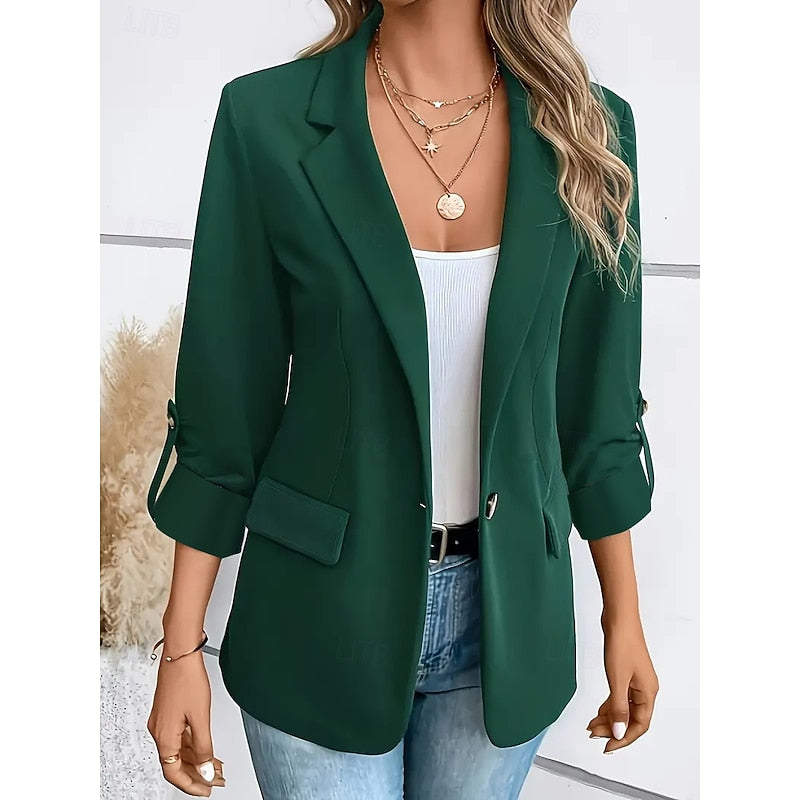 Miranda | Women's Open-Front Blazer - Tailored Adjustable Sleeve