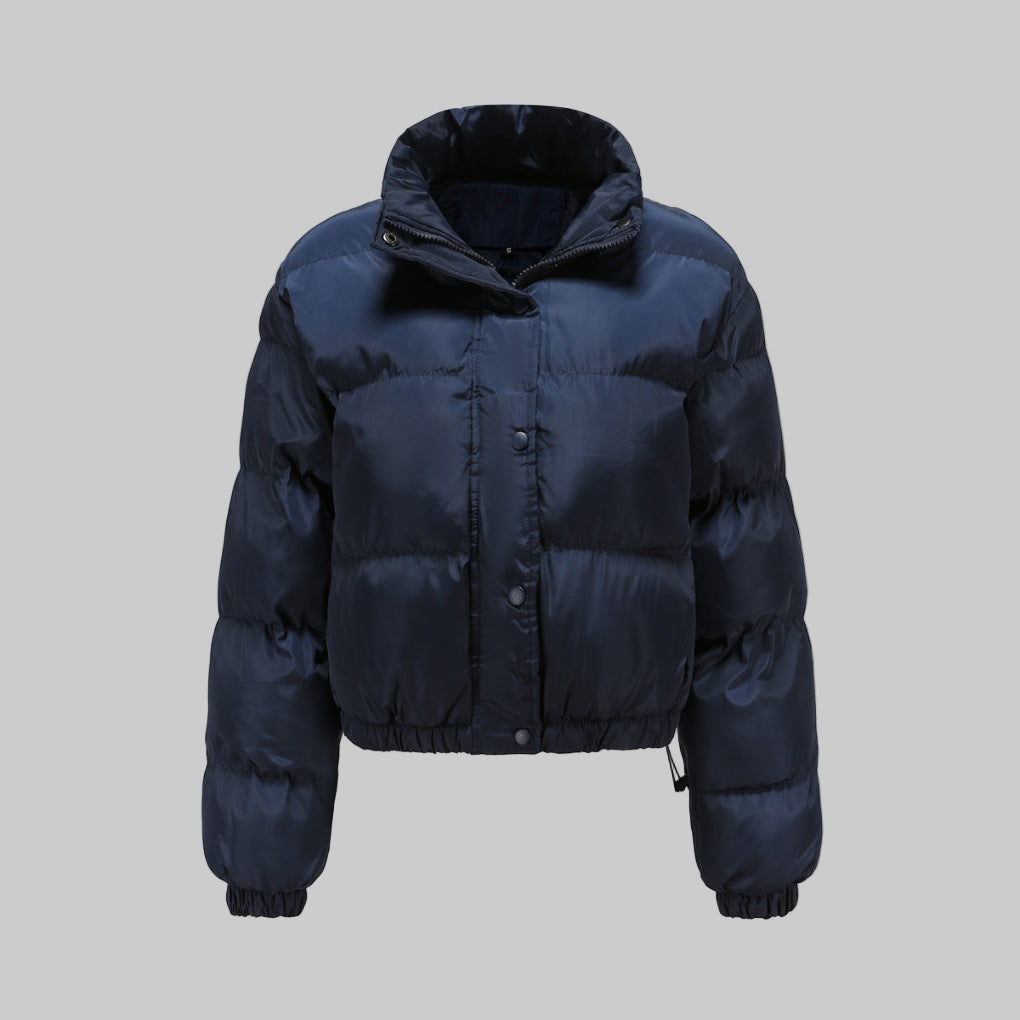 Alexis | Women's Cropped Puffer Winter Jacket with Stand Collar