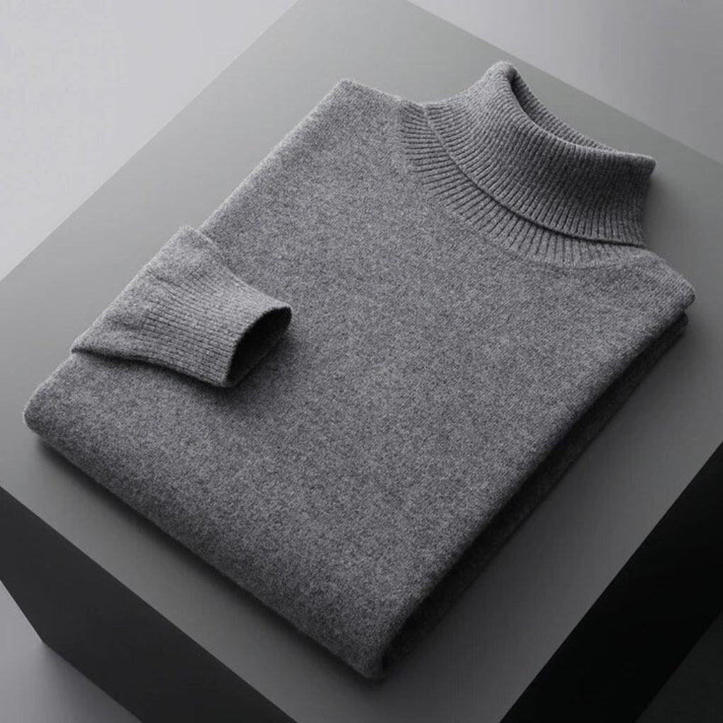 Scott | Men's Knit Turtleneck Sweater - Relaxed Fit Ribbed Cuffs Long Sleeve