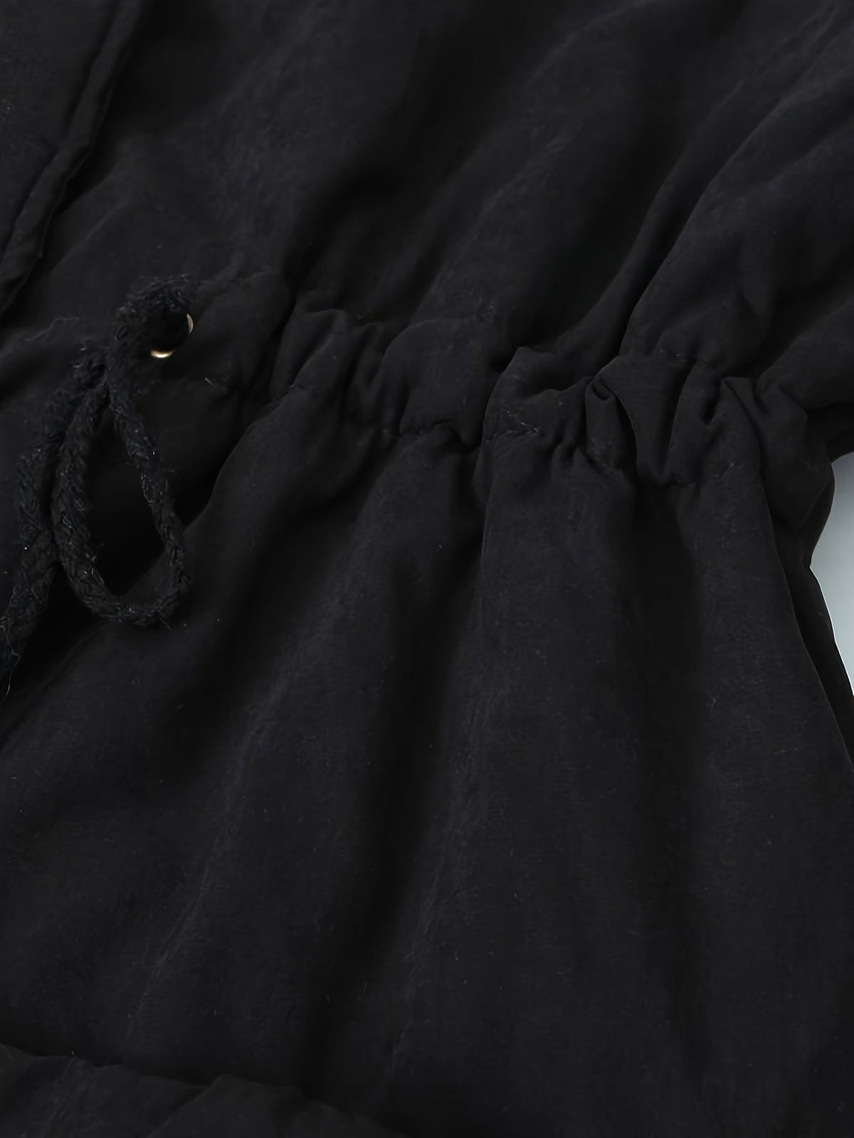 Carolyn | Women's Mid-Length Parka - Fold-Over Collar Drawstring Waist