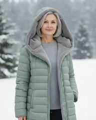 Morgan | Women's Long Puffer Winter Jacket with Fleece Lined Hood