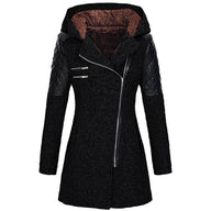 Kendra | Women's Winter Jacket with Hood and Asymmetric Zip