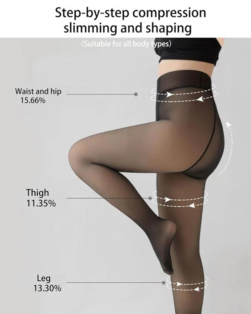 Tori | Women's Sheer Look Fleece Lined Leggings - High Waist Thermal Stretch