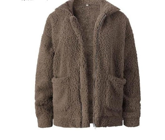 Maya | Women's Sherpa Fleece Jacket with Oversized Fit and Zip Pockets
