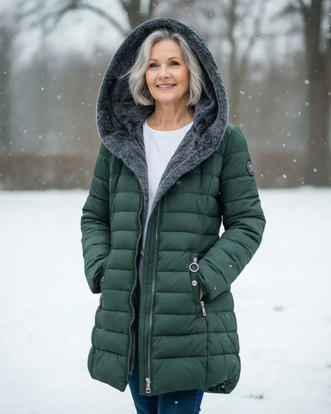 Morgan | Women's Long Puffer Winter Jacket with Fleece Lined Hood