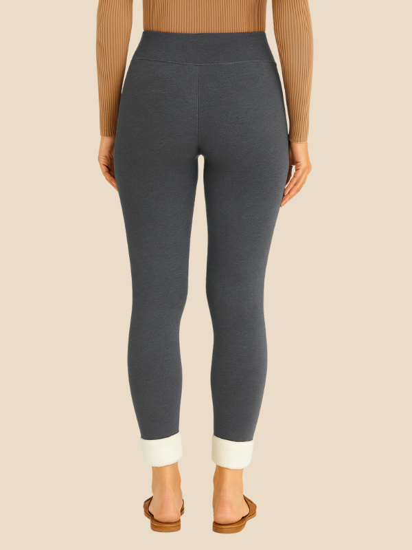 Dana | Women's High Waisted Thermal Fleece Lined Leggings - Elastic Waistband