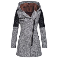 Kendra | Women's Winter Jacket with Hood and Asymmetric Zip