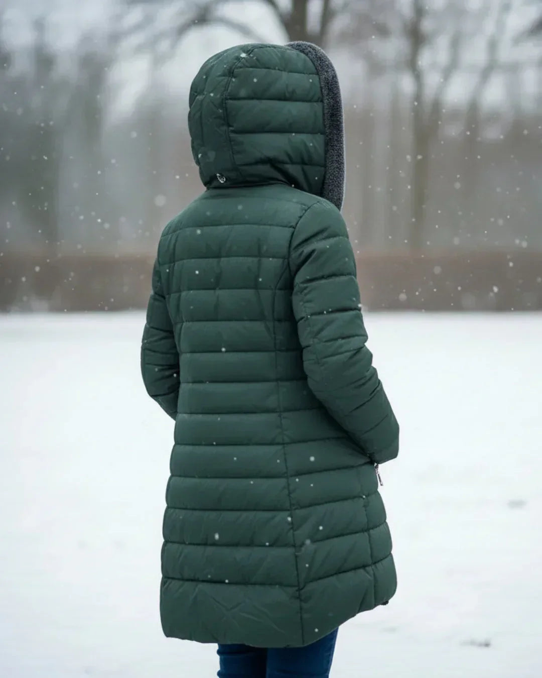 Morgan | Women's Long Puffer Winter Jacket with Fleece Lined Hood