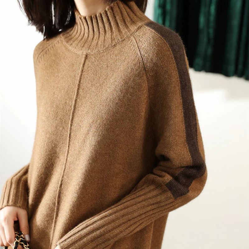 Gita | Women's Cashmere Sweater Dress - Mock Neck Oversized Long Knit
