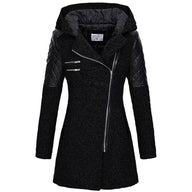 Kendra | Women's Winter Jacket with Hood and Asymmetric Zip