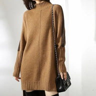 Gita | Women's Cashmere Sweater Dress - Mock Neck Oversized Long Knit