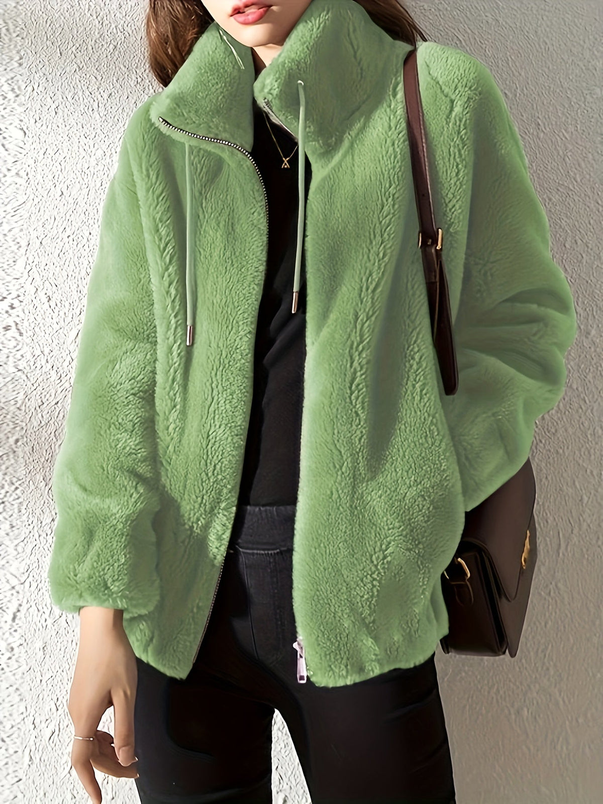 Hailey | Women's Fleece Jacket with High Neck and Zip Front