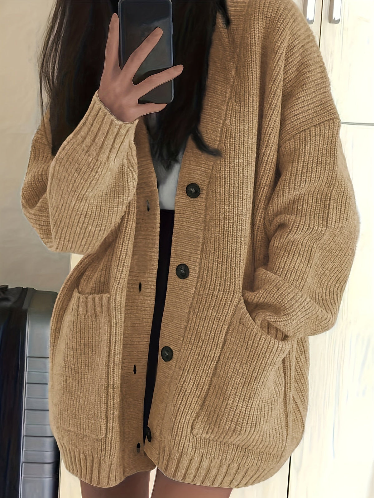 Maisie | Women's Chunky Knit Cardigan - Button Front Ribbed