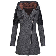 Kendra | Women's Winter Jacket with Hood and Asymmetric Zip