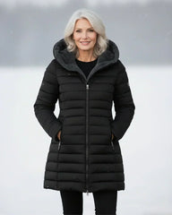 Morgan | Women's Long Puffer Winter Jacket with Fleece Lined Hood
