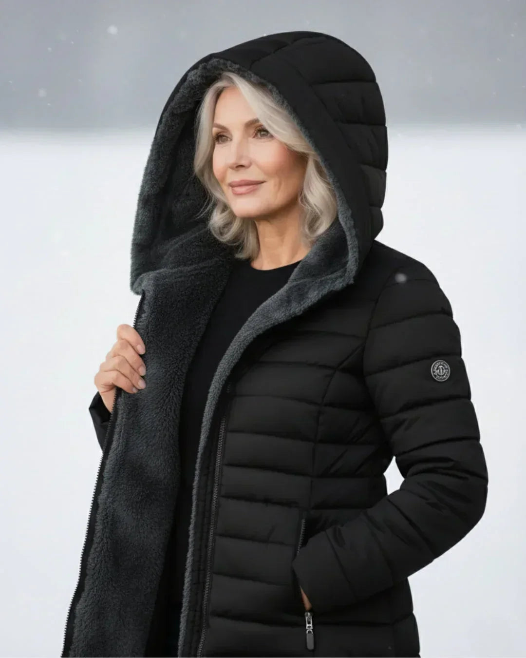 Morgan | Women's Long Puffer Winter Jacket with Fleece Lined Hood