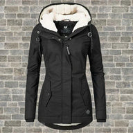 Amber | Women's Hooded Winter Parka Jacket - Lined Hood Relaxed Fit Pockets