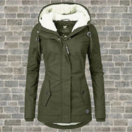 Amber | Women's Hooded Winter Parka Jacket - Lined Hood Relaxed Fit Pockets