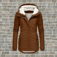 Amber | Women's Hooded Winter Parka Jacket - Lined Hood Relaxed Fit Pockets