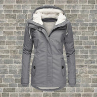 Amber | Women's Hooded Winter Parka Jacket - Lined Hood Relaxed Fit Pockets
