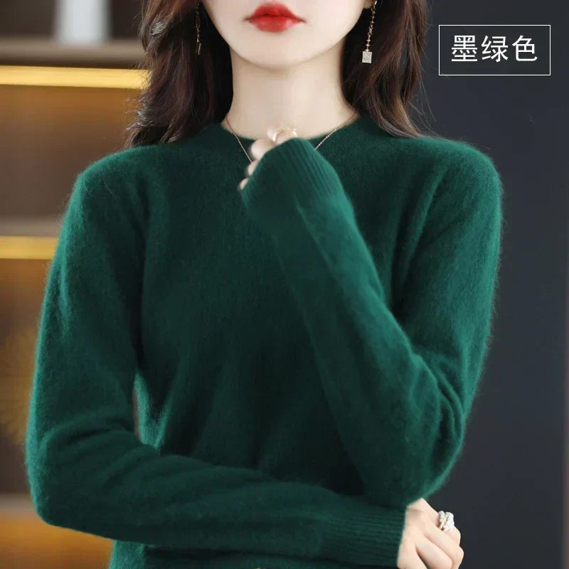Anastasia | Slim Fit Cashmere Sweater with O-Neck Collar