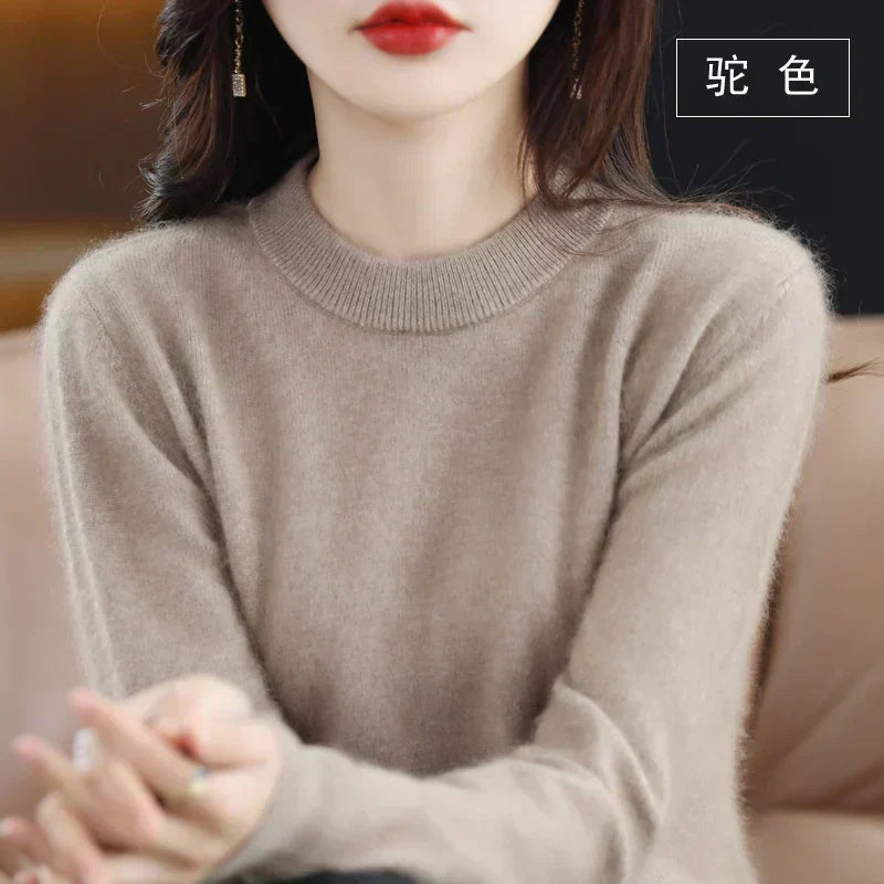 Anastasia | Slim Fit Cashmere Sweater with O-Neck Collar