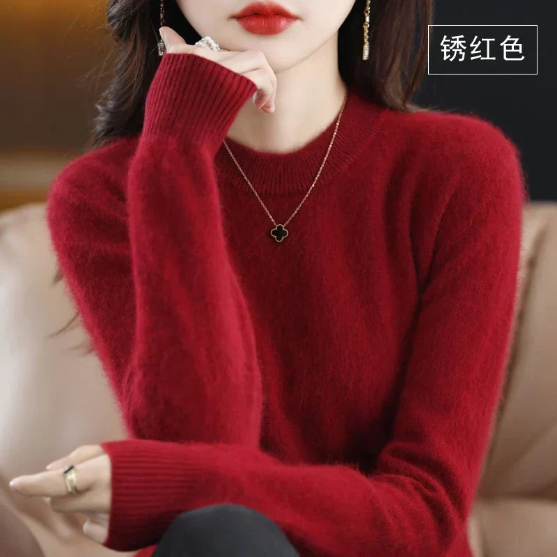 Anastasia | Slim Fit Cashmere Sweater with O-Neck Collar