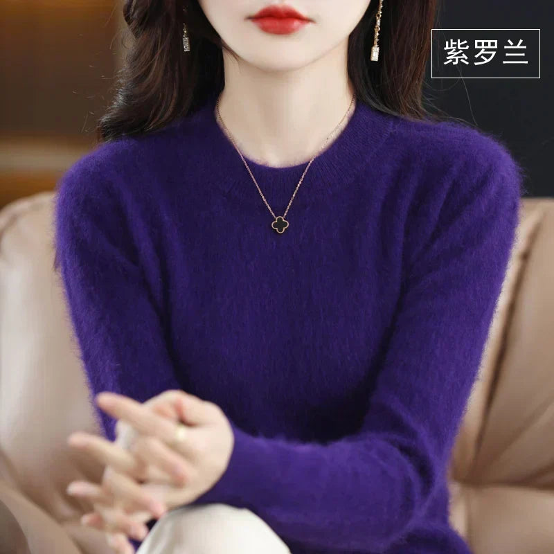 Anastasia | Slim Fit Cashmere Sweater with O-Neck Collar
