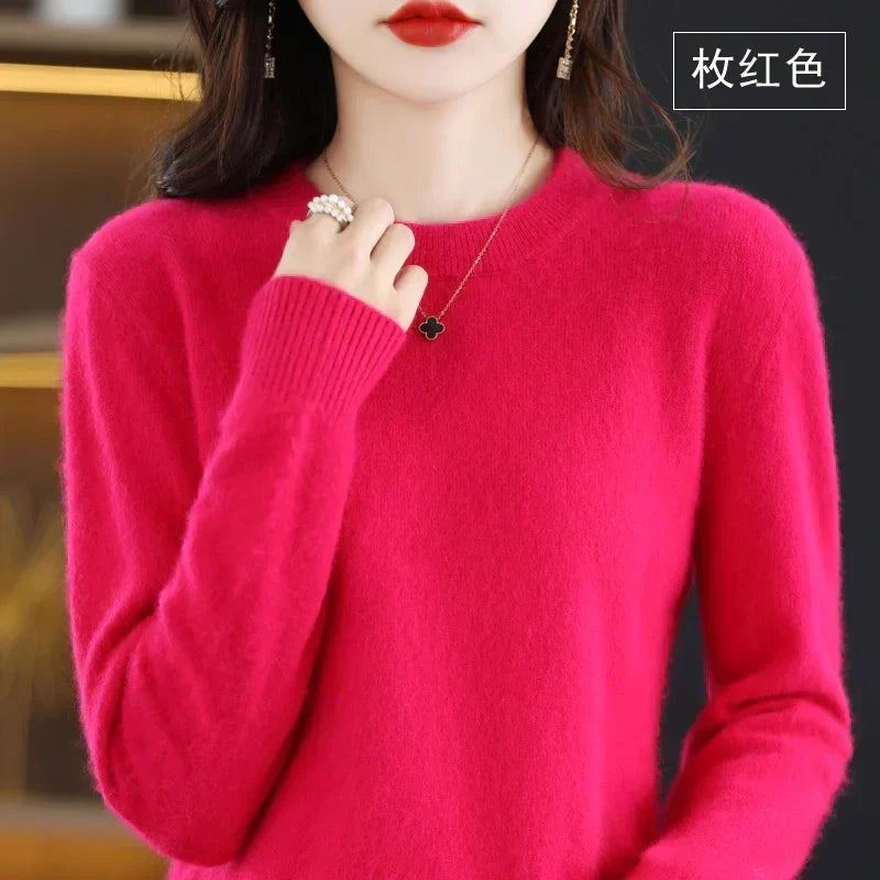 Anastasia | Slim Fit Cashmere Sweater with O-Neck Collar