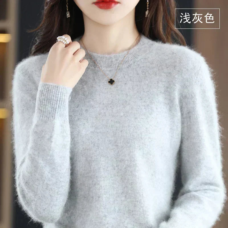 Anastasia | Slim Fit Cashmere Sweater with O-Neck Collar
