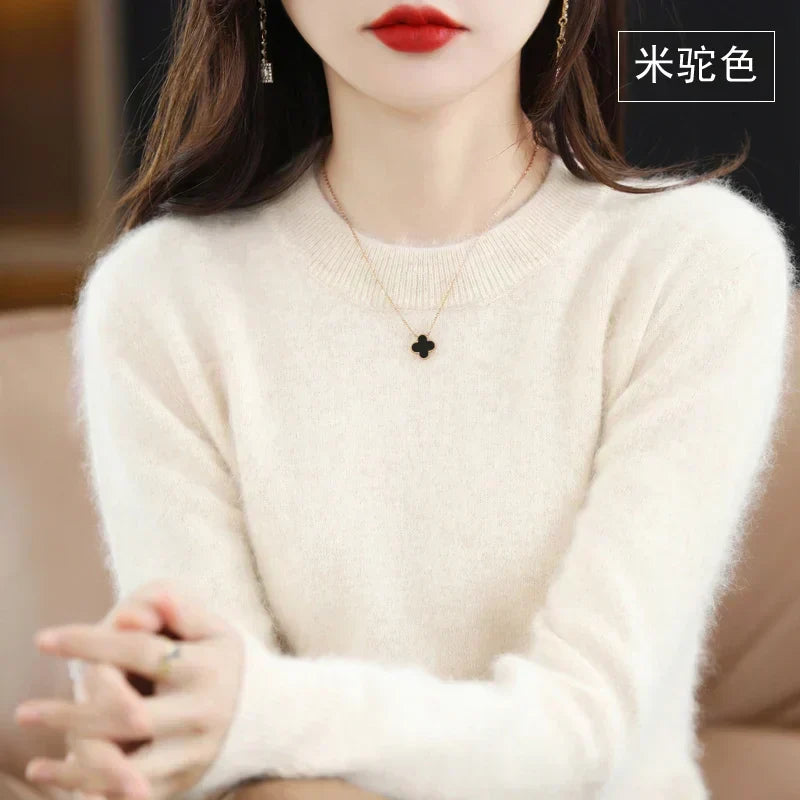Anastasia | Slim Fit Cashmere Sweater with O-Neck Collar