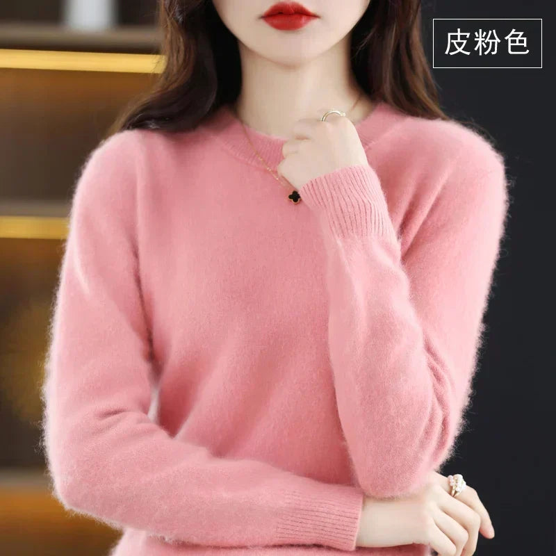 Anastasia | Slim Fit Cashmere Sweater with O-Neck Collar