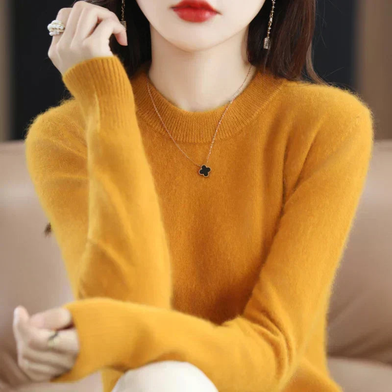 Anastasia | Slim Fit Cashmere Sweater with O-Neck Collar