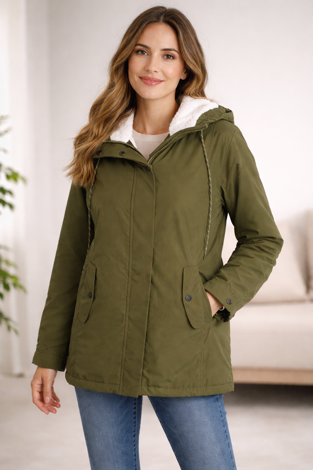 Ashley | Women's Hooded Winter Parka Jacket - Insulated Plush Lined