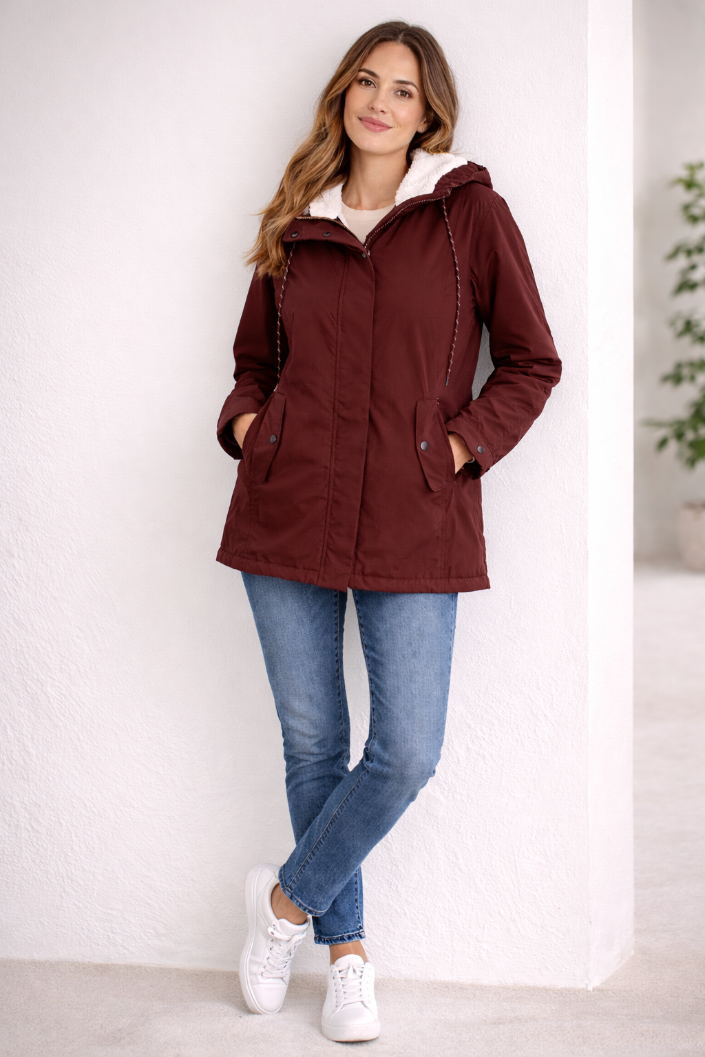 Ashley | Women's Hooded Winter Parka Jacket - Insulated Plush Lined