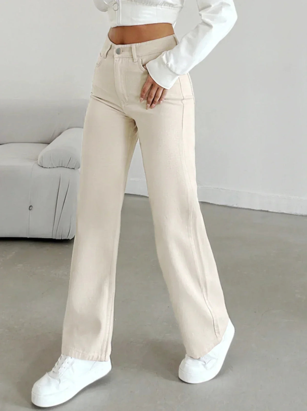 Ava | Effortless High Waisted Wide Leg Jeans