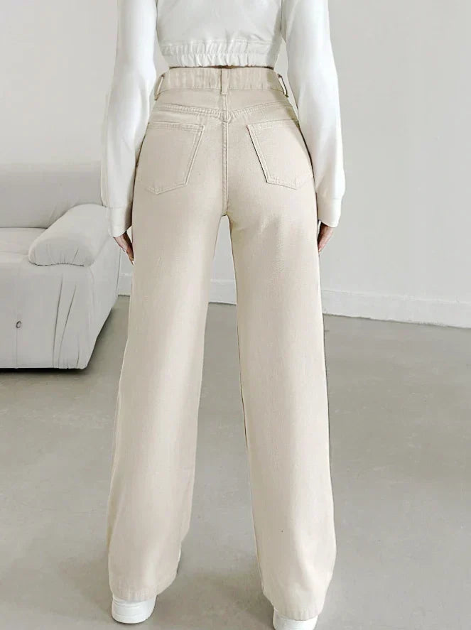 Ava | Effortless High Waisted Wide Leg Jeans