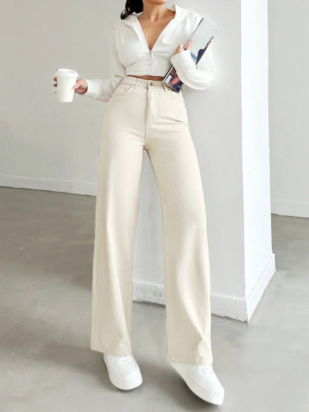 Ava | Effortless High Waisted Wide Leg Jeans
