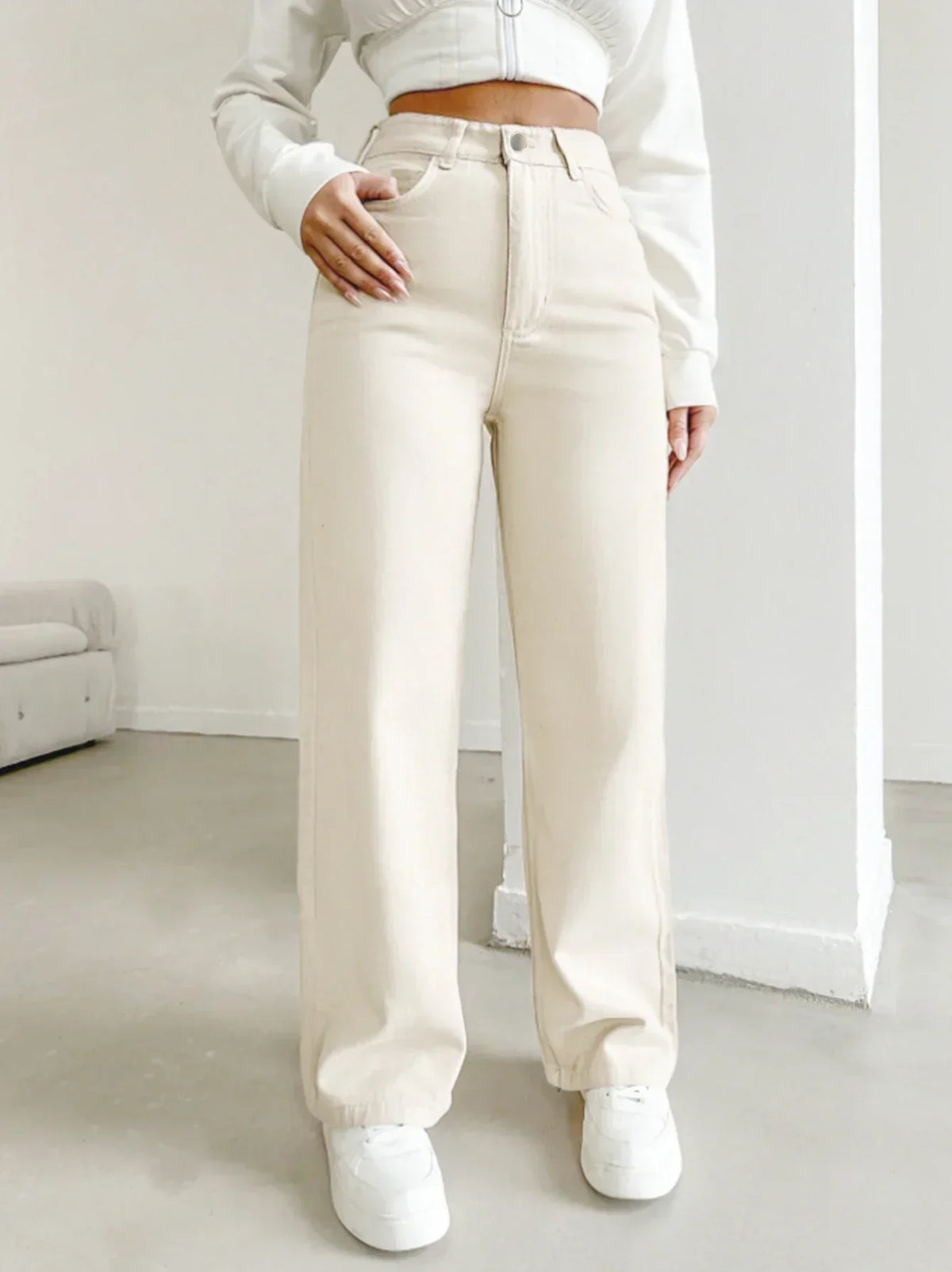 Ava | Effortless High Waisted Wide Leg Jeans