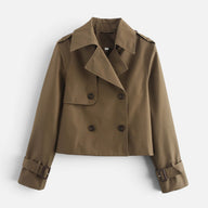 Beatrice | Elegant Cropped Trench Jacket with Belted Cuffs