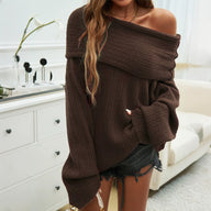 Brooklyn | Romantic Off Shoulder Oversized Sweater with Bishop Sleeves