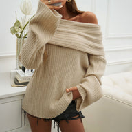 Brooklyn | Romantic Off Shoulder Oversized Sweater with Bishop Sleeves