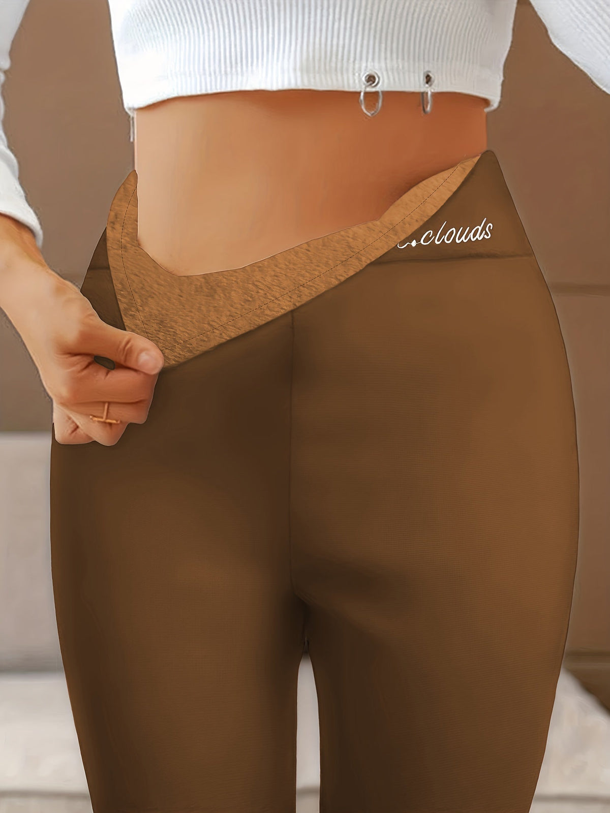 Carly | Women's Thermal Fleece Lined Leggings - Stretch Fit Brushed Lining