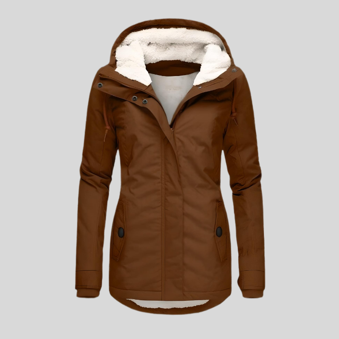 Casey | Women's Long Sherpa Lined Parka Coat - Hooded Waterproof Winter