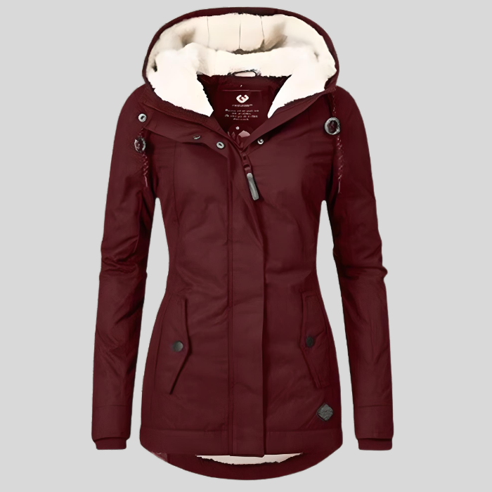 Casey | Women's Long Sherpa Lined Parka Coat - Hooded Waterproof Winter