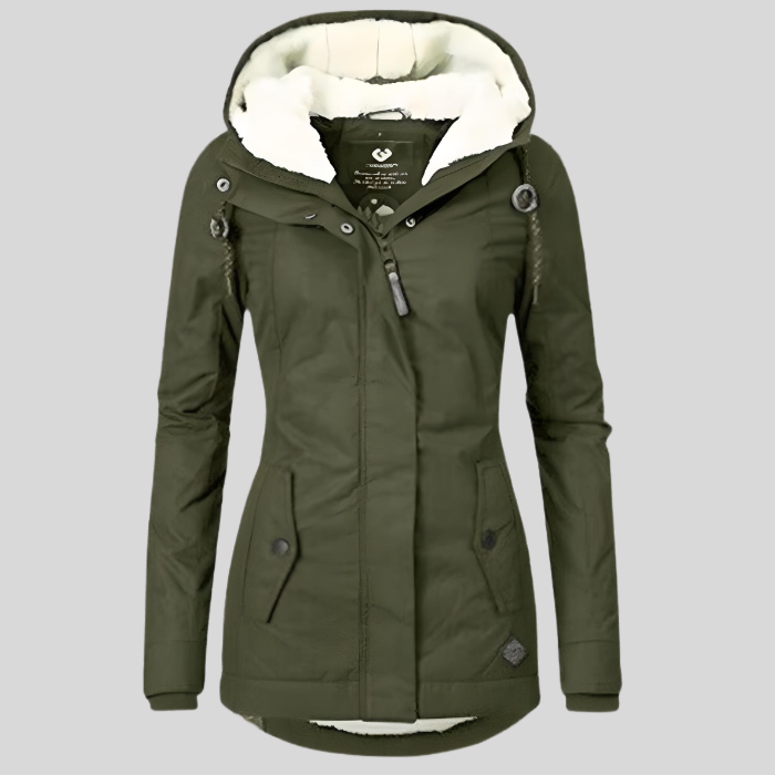 Casey | Women's Long Sherpa Lined Parka Coat - Hooded Waterproof Winter
