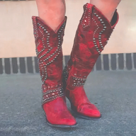 Cecilia | Women's Western Cowboy Boots - Studded Heeled Tall Shaft