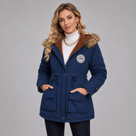 Jordan | Women's Winter Jacket with Faux Fur Hood and Patch Pockets